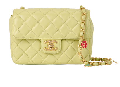 Mini Square Casino Royale Flap, £3,100, Handbags, Green, Leather, Front view